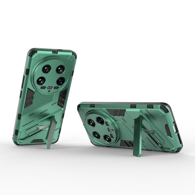 For Xiaomi 14 Ultra 5G Punk Armor 2 in 1 PC + TPU Phone Case with Holder(Green) - 14 Ultra Cases by PMC TechLife | Online Shopping South Africa | PMC TechLife