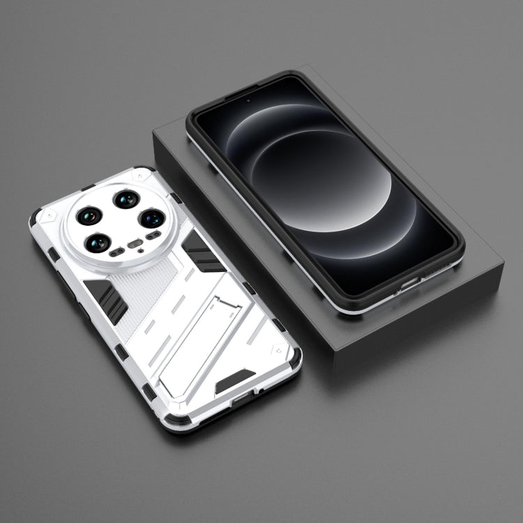 For Xiaomi 14 Ultra 5G Punk Armor 2 in 1 PC + TPU Phone Case with Holder(White) - 14 Ultra Cases by PMC TechLife | Online Shopping South Africa | PMC TechLife | Buy Now Pay Later Mobicred