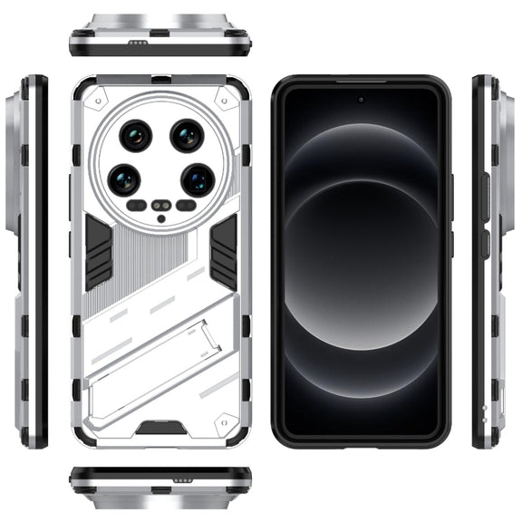 For Xiaomi 14 Ultra 5G Punk Armor 2 in 1 PC + TPU Phone Case with Holder(White)