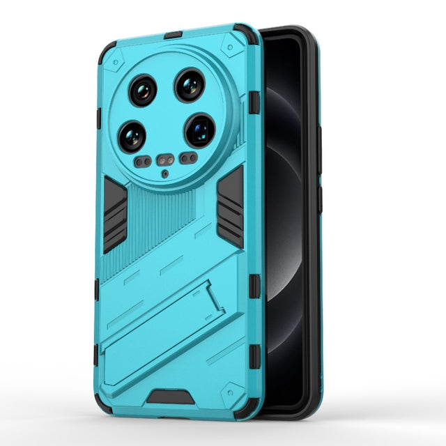 For Xiaomi 14 Ultra 5G Punk Armor 2 in 1 PC + TPU Phone Case with Holder(Blue)
