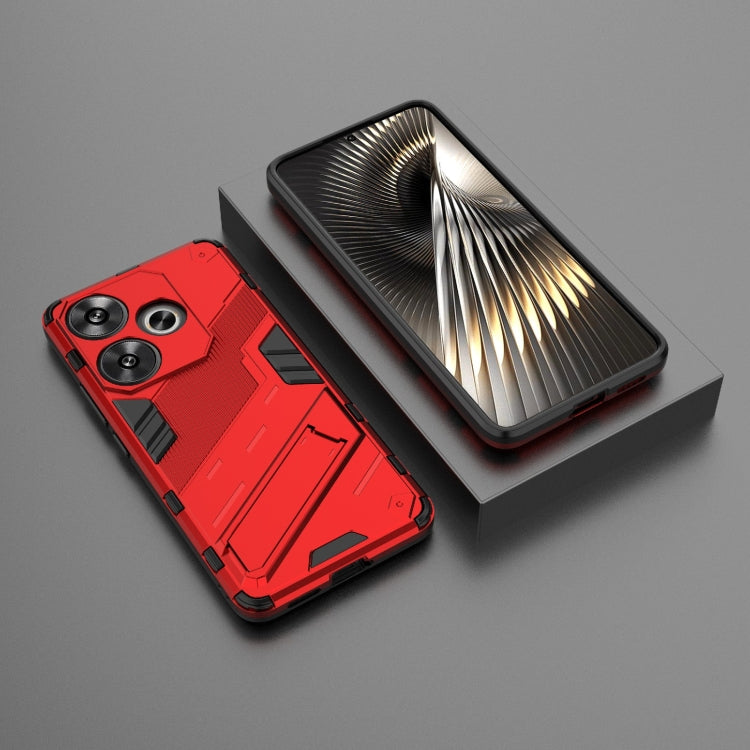 For Xiaomi Redmi Turbo 3 5G Punk Armor 2 in 1 PC + TPU Phone Case with Holder(Red) - Xiaomi Cases by PMC TechLife | Online Shopping South Africa | PMC TechLife | Buy Now Pay Later Mobicred