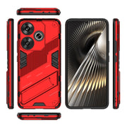 For Xiaomi Redmi Turbo 3 5G Punk Armor 2 in 1 PC + TPU Phone Case with Holder(Red)