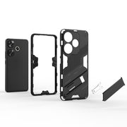 For Xiaomi Redmi Turbo 3 5G Punk Armor 2 in 1 PC + TPU Phone Case with Holder(Red)