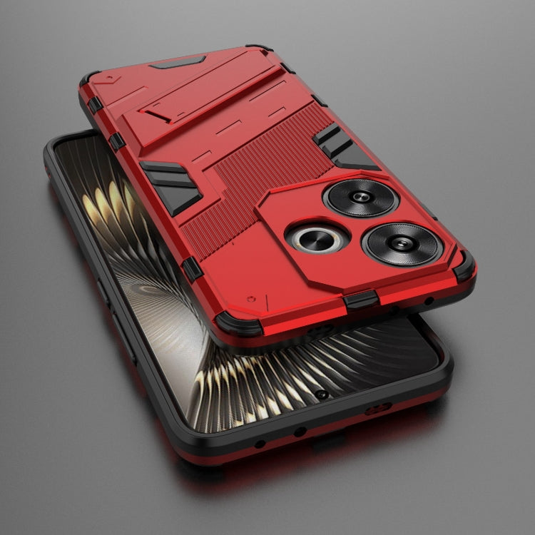 For Xiaomi Redmi Turbo 3 5G Punk Armor 2 in 1 PC + TPU Phone Case with Holder(Red) - Xiaomi Cases by PMC TechLife | Online Shopping South Africa | PMC TechLife | Buy Now Pay Later Mobicred