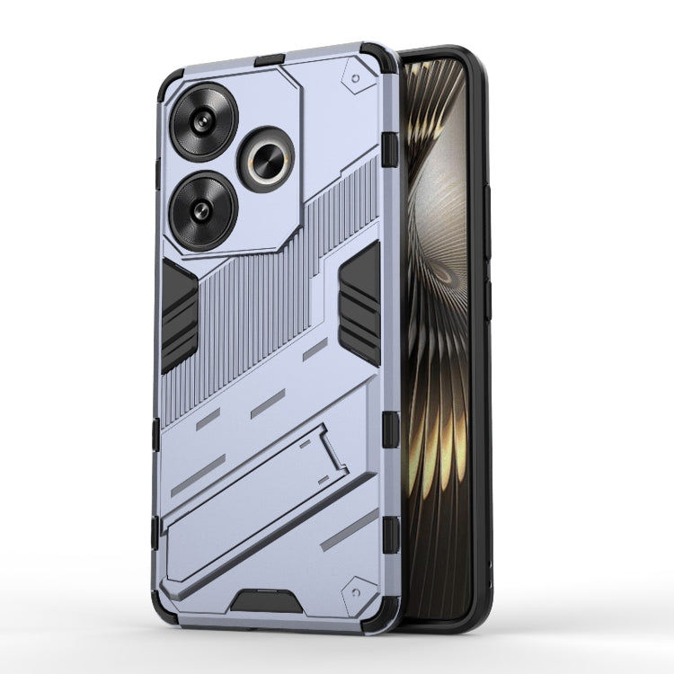 For Xiaomi Redmi Turbo 3 5G Punk Armor 2 in 1 PC + TPU Phone Case with Holder(Grey) - Xiaomi Cases by PMC TechLife | Online Shopping South Africa | PMC TechLife | Buy Now Pay Later Mobicred