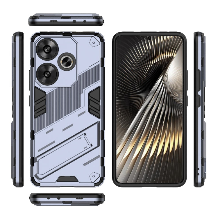 For Xiaomi Redmi Turbo 3 5G Punk Armor 2 in 1 PC + TPU Phone Case with Holder(Grey) - Xiaomi Cases by PMC TechLife | Online Shopping South Africa | PMC TechLife | Buy Now Pay Later Mobicred