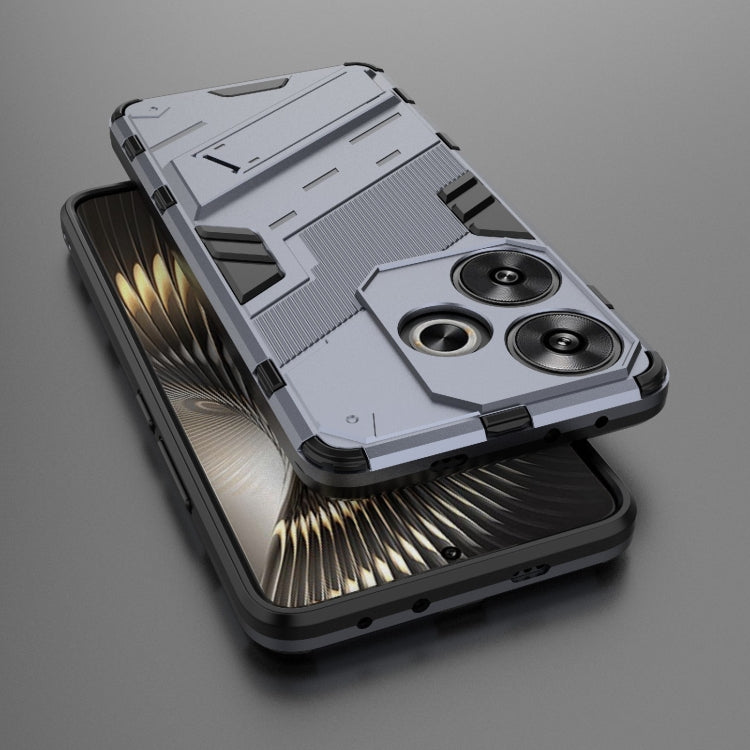 For Xiaomi Redmi Turbo 3 5G Punk Armor 2 in 1 PC + TPU Phone Case with Holder(Grey) - Xiaomi Cases by PMC TechLife | Online Shopping South Africa | PMC TechLife | Buy Now Pay Later Mobicred