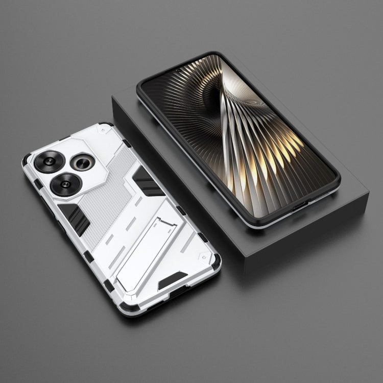 For Xiaomi Redmi Turbo 3 5G Punk Armor 2 in 1 PC + TPU Phone Case with Holder(White) - Xiaomi Cases by PMC TechLife | Online Shopping South Africa | PMC TechLife | Buy Now Pay Later Mobicred