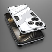 For Xiaomi Redmi Turbo 3 5G Punk Armor 2 in 1 PC + TPU Phone Case with Holder(White)