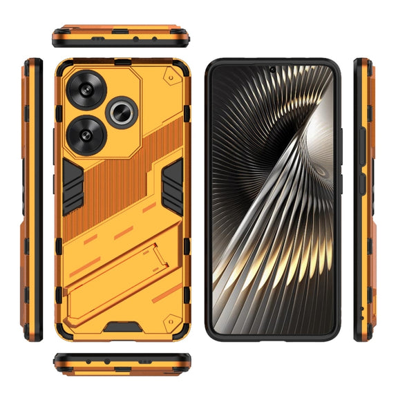 For Xiaomi Redmi Turbo 3 5G Punk Armor 2 in 1 PC + TPU Phone Case with Holder(Orange)