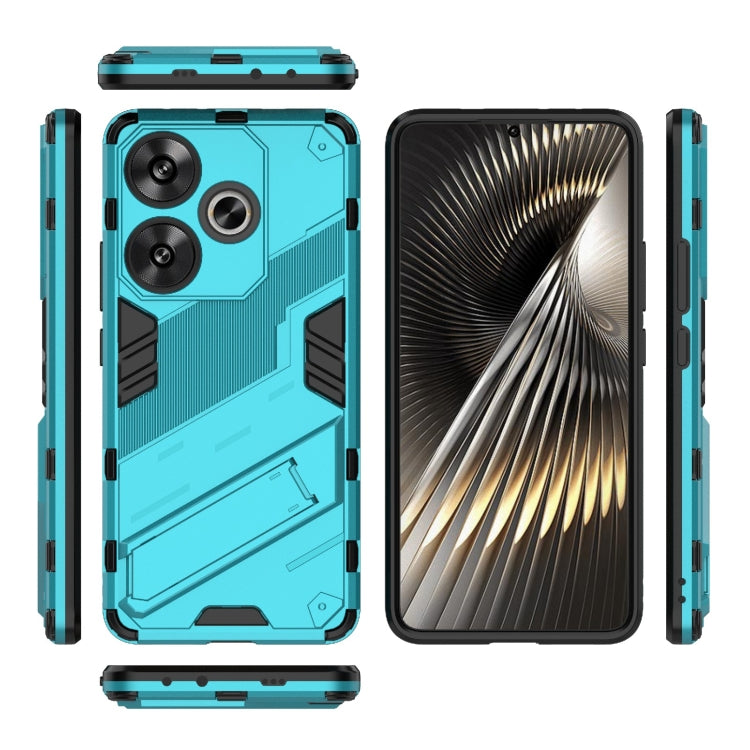 For Xiaomi Redmi Turbo 3 5G Punk Armor 2 in 1 PC + TPU Phone Case with Holder(Blue) - Xiaomi Cases by PMC TechLife | Online Shopping South Africa | PMC TechLife | Buy Now Pay Later Mobicred