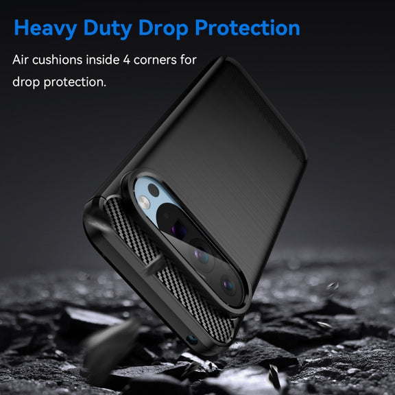 For Google Pixel 9 Carbon Fiber Brushed Texture TPU Phone Case(Black)