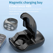 JX-06s Multifunctional Mobile Phone Smart Bluetooth Remote Control Ring with Charging Box(Black)