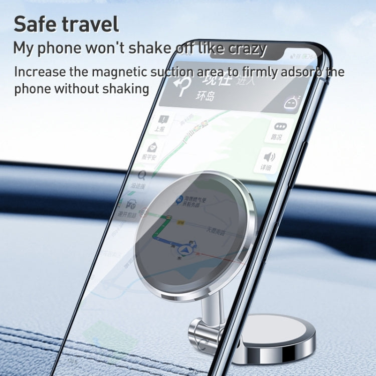 ZF016 Magnetic Alloy Foldable Car Dashboard Phone Holder(Silver) - Car Holders by PMC TechLife | Online Shopping South Africa | PMC TechLife | Buy Now Pay Later Mobicred