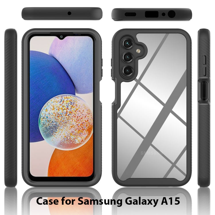 For Samsung Galaxy A15 5G Starry Sky Solid Color Shockproof TPU Clear PC Phone Case(Black) - Galaxy Phone Cases by PMC TechLife | Online Shopping South Africa | PMC TechLife