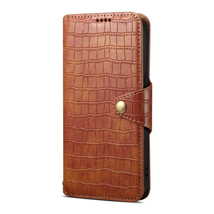 For Samsung Galaxy S24 Ultra 5G Denior Crocodile Texture Oil Edge Leather Phone Case(Brown)