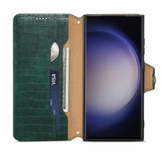 For Samsung Galaxy S24 Ultra 5G Denior Crocodile Texture Oil Edge Leather Phone Case(Green)