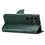 For Samsung Galaxy S24 Ultra 5G Denior Crocodile Texture Oil Edge Leather Phone Case(Green)