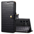 For Samsung Galaxy S24 Ultra 5G Denior Crocodile Texture Oil Edge Leather Phone Case(Black) - free shipping - PMC Jewellery - Order now!