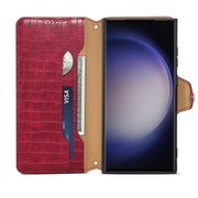 For Samsung Galaxy S24 5G Denior Crocodile Texture Oil Edge Leather Phone Case(Rose Red)