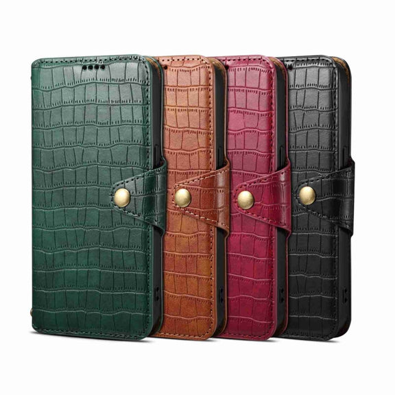 For Samsung Galaxy S24 Ultra 5G Denior Crocodile Texture Oil Edge Leather Phone Case(Brown)