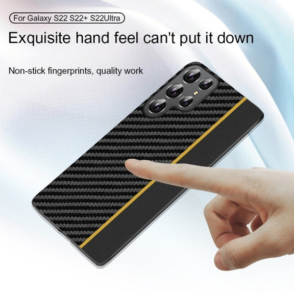 For Samsung Galaxy S25 5G Ultra-thin Carbon Fiber Texture Splicing Phone Case(Blue)