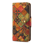 For Samsung Galaxy S24 5G Denior Flower Language Series Cork Fabric Oil Edge Leather Phone Case(Autumn)