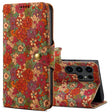 For Samsung Galaxy S24 Ultra 5G Denior Flower Language Series Cork Fabric Oil Edge Leather Phone Case(Summer) - free shipping - PMC Jewellery - Order now!