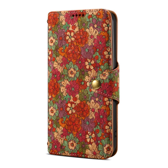 For Samsung Galaxy S24 Ultra 5G Denior Flower Language Series Cork Fabric Oil Edge Leather Phone Case(Summer)