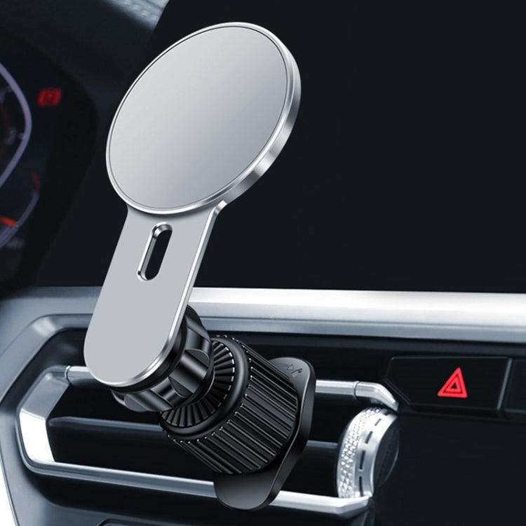 360 Degree Rotating Car Air Outlet Magnetic Phone Holder(Silver) - Car Holders by PMC TechLife | Online Shopping South Africa | PMC TechLife | Buy Now Pay Later Mobicred