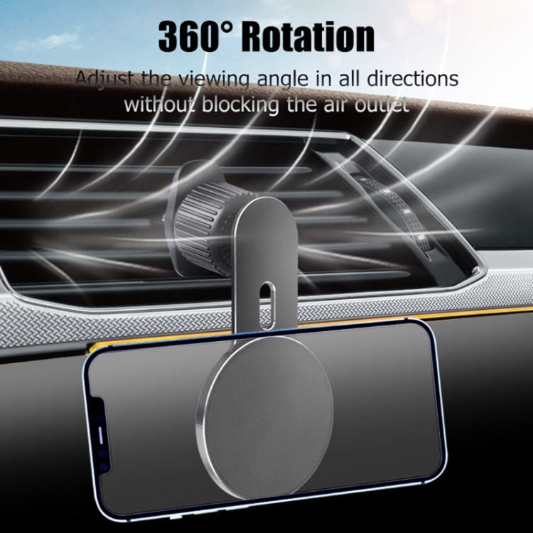 360 Degree Rotating Car Air Outlet Magnetic Phone Holder(Silver) - Car Holders by PMC TechLife | Online Shopping South Africa | PMC TechLife | Buy Now Pay Later Mobicred