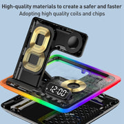 A93 15W 5 in 1 Multifunctional Foldable Wireless Charger Desktop Phone Stand(Silver)