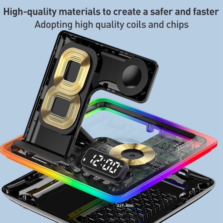 A93 15W 5 in 1 Multifunctional Foldable Wireless Charger Desktop Phone Stand(Silver)