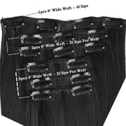 50cm 16 Card Long Curly Hair Wig Seamless Hair Extension Piece(9.6#)