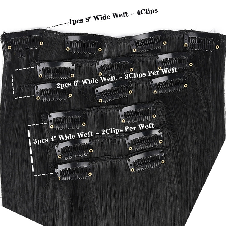 50cm 16 Card Long Curly Hair Wig Seamless Hair Extension Piece(9.6#)