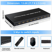 NK-E80 4K 30Hz 8 In 1 Out HDMI 8-way Screen Splitter KVM Switch(AU Plug)