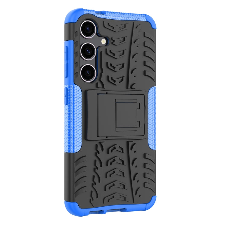 For Samsung Galaxy S24 5G Tire Texture TPU + PC Phone Case with Holder(Blue) - Galaxy S24 5G Cases by PMC TechLife | Online Shopping South Africa | PMC TechLife