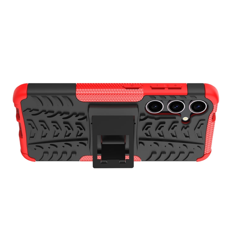 For Samsung Galaxy S24 5G Tire Texture TPU + PC Phone Case with Holder(Red) - Galaxy S24 5G Cases by PMC TechLife | Online Shopping South Africa | PMC TechLife