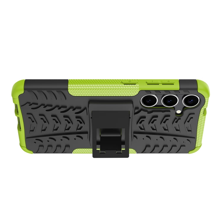 For Samsung Galaxy S24+ Tire Texture TPU + PC Phone Case with Holder(Green) - Galaxy S24+ 5G Cases by PMC TechLife | Online Shopping South Africa | PMC TechLife