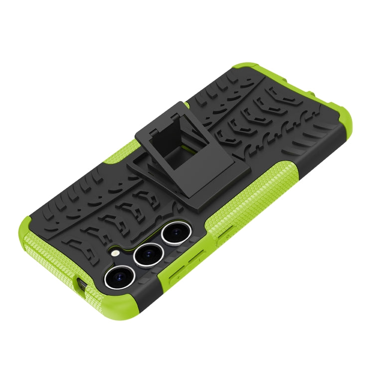 For Samsung Galaxy S24+ Tire Texture TPU + PC Phone Case with Holder(Green) - Galaxy S24+ 5G Cases by PMC TechLife | Online Shopping South Africa | PMC TechLife