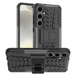 For Samsung Galaxy S24+ Tire Texture TPU + PC Phone Case with Holder(Black) - Galaxy S24+ 5G Cases by PMC TechLife | Online Shopping South Africa | PMC TechLife