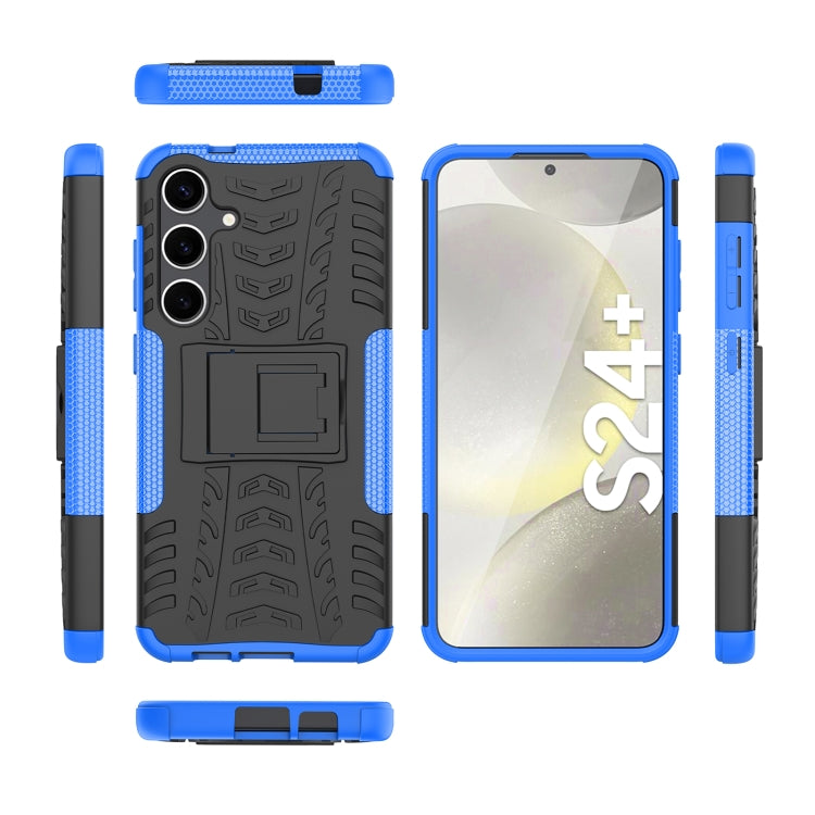 For Samsung Galaxy S24+ Tire Texture TPU + PC Phone Case with Holder(Blue) - free shipping - PMC TechLife - Order now!