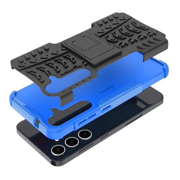 For Samsung Galaxy S24+ Tire Texture TPU + PC Phone Case with Holder(Blue) - free shipping - PMC TechLife - Order now!