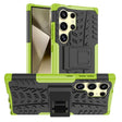 For Samsung Galaxy S24 Ultra 5G Tire Texture TPU + PC Phone Case with Holder(Green) - Galaxy S24 Ultra 5G Cases by PMC TechLife | Online Shopping South Africa | PMC TechLife