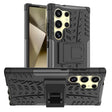 For Samsung Galaxy S24 Ultra 5G Tire Texture TPU + PC Phone Case with Holder(Black) - Galaxy S24 Ultra 5G Cases by PMC TechLife | Online Shopping South Africa | PMC TechLife