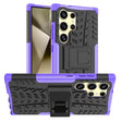 For Samsung Galaxy S24 Ultra 5G Tire Texture TPU + PC Phone Case with Holder(Purple) - Galaxy S24 Ultra 5G Cases by PMC TechLife | Online Shopping South Africa | PMC TechLife