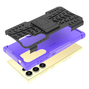 For Samsung Galaxy S24 Ultra 5G Tire Texture TPU + PC Phone Case with Holder(Purple)
