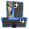For Samsung Galaxy S24 Ultra 5G Tire Texture TPU + PC Phone Case with Holder(Blue) - Galaxy S24 Ultra 5G Cases by PMC TechLife | Online Shopping South Africa | PMC TechLife