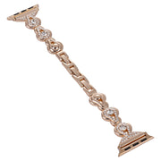 For Apple Watch Series 4 40mm Gourd Diamond Metal Watch Band(Rose Gold)