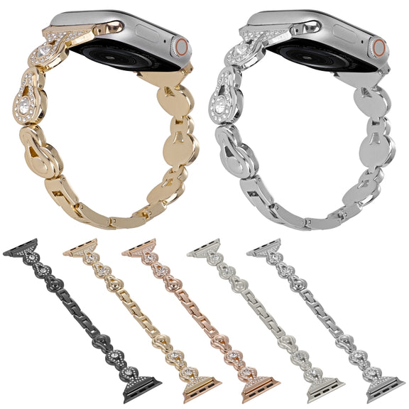 For Apple Watch Series 4 40mm Gourd Diamond Metal Watch Band(Silver)